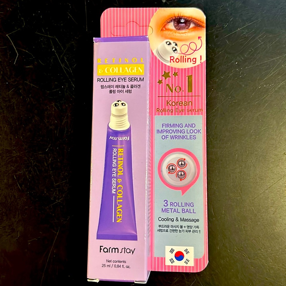 NEW!! Farm Stay Rolling Eye Serum .84 fl oz Retinol &Collagen